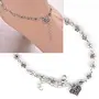 Yellow Chimes Fashion Oxidized Silver Floral Single Stylish Anklet for Girls and Women, 5 image