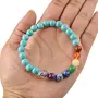 Crystu Turquoise Synthetic Bracelet 7 Chakra with Buddha Head Crystal Stone Bracelet for Reiki Healing and Crystal Healing Stones (Color : Multi), 2 image