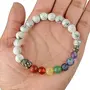 Crystu Natural Howlite Bracelet 7 Chakra with Buddha Head Crystal Stone Bracelet for Reiki Healing and Crystal Healing Stones (Color : Multi), 2 image