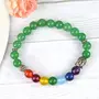 Crystu Natural Green Jade Bracelet 7 Chakra with Buddha Head Crystal Stone Bracelet for Reiki Healing and Crystal Healing Stones (Color : Multi), 4 image