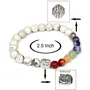 Crystu Natural Howlite Bracelet 7 Chakra with Buddha Head Crystal Stone Bracelet for Reiki Healing and Crystal Healing Stones (Color : Multi), 3 image
