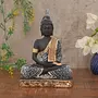 JAIPUR STONE WORK Vastu Fangshui Religious Idol of Lord Gautama Meditating Lord Buddha Statue Decorative Showpiece Decorative Showpiece-23 cm (White)