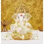 CHURU SILVERWARE Ceramic Car Dashboard Ganesha Idol 3.5 x 2 inch1 Idol