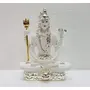 CHURU SILVERWARE Resin Lord Shiva Idol Small White