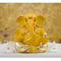 CHURU SILVERWARE Ceramic Mango Appu Ganesha Idols 5 x 4 x 3 cm Gold