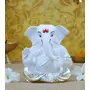 CHURU SILVERWARE Ceramic Appu Ganesha Idol 5 x 4 Silver