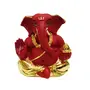 CHURU SILVERWARE Polyresin Gold Plated Appu Ganesha (Red)