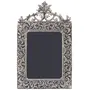 CHURU SILVERWARE Handicraft White Metal Table Photo Frame Antique Silver Victorian Style with Floral Hand Craving