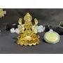 CHURU SILVERWARE Gold Plated laxmi Ganesha Idol with Off White Terracotta Work with Gold Plated Coin | for Diwali | Laxmi poojan | Diwali Pooja | Gifting (New Kamal Laxmi Gold)