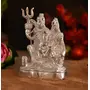 Handicraft White Metal Shiv Parivar Idol/Shiv Shakti Showpiece for Home Decor