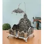 CHURU SILVERWARE Handicraft Aluminium Laddu Gopal Singhasan laddu Gopal Chowki Silver