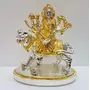 CHURU SILVERWARE Gold and Silver Plated Resin Ambe Durga Mata Idol (Small Size Two Tone)