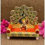CHURU SILVERWARE Handicraft Laddu Gopal Singhasan with Laddu Gopal/Laddu Gopal Singhasan