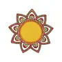 CHURU SILVERWARE Sunflower Pooja Thali Handicraft Wooden