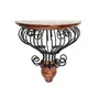 WROUGHT IRON CRAFTS Wooden & Wrought Iron Fancy Wall Bracket Shelf/Rack for Home & Living Room