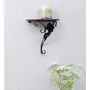WROUGHT IRON CRAFTS Wall Mounted Wooden and Wrought Iron Wall Bracket Shelf for Living Room (Rose)