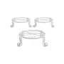 WROUGHT IRON CRAFTS Rust Free Metal Plant Stand Gamla Stand Flower Pot Holder - White (Pack of 3)
