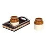 TERRACOTTA POTTERY OF RAJASTHAN Ceramic Salt Pepper Shaker Set with Tray