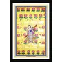 PICHWAI- PAINTED TEMPLE HANGING Shrinathji with his Cows in Goverdhan Pichwai Painting Framed Size 13.5X19.5 Inches