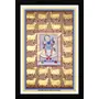 PICHWAI- PAINTED TEMPLE HANGING Shrinathji with Cows in Goverdhan Pichwai Painting Framed Size 13.5X19.5 Inches