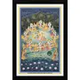 PICHWAI- PAINTED TEMPLE HANGING Radha & Krishna perform Raas Leela at Night Pichwai Painting Framed Size 13.5X19.5 Inches