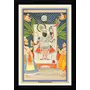 PICHWAI- PAINTED TEMPLE HANGING Shrinathji with Goswamis Pichwai Painting Framed Size 13.5X19.5 Inches