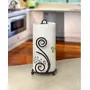 WROUGHT IRON CRAFTS Wrought Iron Tissue Roll Paper Holder for Kitchen Countertops Bathroom Tissue Holder Iron Wrought Decorative Napkin Stand Roll for Kitchen (Double- S)