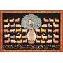 PICHWAI- PAINTED TEMPLE HANGING Large Pichwai Painting Print Krishna Playing Flute for his Cows Size 36X24 Inches