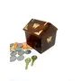 WROUGHT IRON CRAFTS Wooden Handcrafted Money Bank Hut Shaped (Kids)