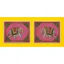 PICHWAI- PAINTED TEMPLE HANGING - Embossed Elephant Art (A Set of 2 pcs) (Handmade Painting) E003
