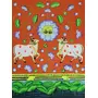 PICHWAI- PAINTED TEMPLE HANGING - Cow's Beautiful Decorative Pichwai Painting - (Hand Painted on Canvas - 18x24 inches Unframed) PC12