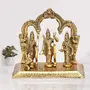 MEENAKARI ENAMEL PRODUCTS White Metal Gold Ram Darbar Idol with Rectangle Base for for Home Temple and Gifts