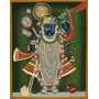 PICHWAI- PAINTED TEMPLE HANGING - Shrinathji Decorative Embossed Handmade Pichwai Painting - (Hand Painted on Wood) (8x10 inches Unframed) SN07