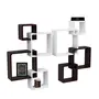 SAHARANPUR HANDICRAFTS Wall Mount Intersecting Floating Wall Shelf with 8 Shelves (Black & White)