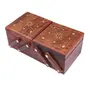 SAHARANPUR HANDICRAFTS Jewellery Box For Women Folding Box Brass & Flaver Carving Work Design Handmade Box Wood Carving Sisam Wood(Size 8x4x3)