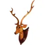 SAHARANPUR HANDICRAFTS Wooden Handicraft Deer Head Long Neck (46cm) - showpieces for Wall Decoration and Wall Mounted - Home Decors Clear 1 Piece