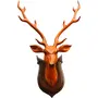 SAHARANPUR HANDICRAFTS Wooden Handicraft Deer Head with Neck 62cm - showpieces for Wall Decoration and Wall Mounted - Home Decor Brown 1 Piece