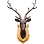 SAHARANPUR HANDICRAFTS Wooden Handicraft Deer Head with Neck 62cm - showpieces for Wall Decoration and Wall Mounted - Home Decor Black 1 Piece