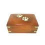 SAHARANPUR HANDICRAFTS Wooden Cremation Urn with Brass Paw Design for Dog/Cat Ashes | Adult Funeral Urn Handcrafted | Affordable Urn for Ashes | Urn for Dogs Cats Memorial Keepsake Urns for Ashes