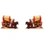 SAHARANPUR HANDICRAFTS Bullock cart Wooden handicrafts Items Home Decor Table Wall Decoration Showpiece 20 cm Pack of 2 in TKE Box