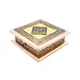 MEENAKARI ENAMEL PRODUCTS Decorations Rajwadi Meenakari Work Wooden Square Mouth-Freshener Box Sweet in Gift Box - Gold - 6inch x 2.5inch x 6inch