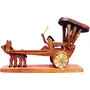 SAHARANPUR HANDICRAFTS Wooden handicrafts Horse CART Showpiece -Table Decoration and Wall Mounted Home Decor 20 cm Length Clear1 Piec