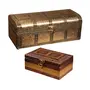 MEENAKARI ENAMEL PRODUCTS 5x11 Inches & 1 Pieces 6x4 Inches Handicraft Jewellery Box Wedding Box Meenakari Wooden Box Vanity Box. Jewellery Bangle Earrings Necklace Vanity Box (Gold)