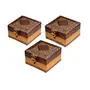 MEENAKARI ENAMEL PRODUCTS Combo Of 3 Pieces (4x4 Inches) Handicraft Jewellery Box Wedding Gift Box Meenakari Wooden Box Vanity Box. Jewellery Bangle Earrings Necklace Vanity Box