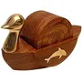 SAHARANPUR HANDICRAFTS Wood Coaster 6 Piece Wooden Coasters with Duck Shape Holder for Desk Organizer Home Office Accessories Table Dcor