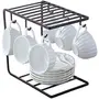 SAHARANPUR HANDICRAFTS Metal Tea/Coffee Cup/Mug/Plate Holder Stand Utensil Hanger Organizer for Kitchen/Cabinet & Dining Table- 6 Hooks
