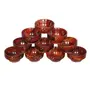 SAHARANPUR HANDICRAFTS Wood Serving Bowl Set of 10 Handmade Serving Bowl (Brown_9.6 x 9.6 x 5.7 cm)
