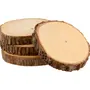 SAHARANPUR HANDICRAFTS Round DIY Craft Wooden Log Natural Bark Coaster/Slices 3 Inches Size - Set of 6