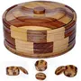 SAHARANPUR HANDICRAFTS Rosewood Chapati and Food Item Casserole 9 Inches Brown with special price