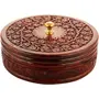 SAHARANPUR HANDICRAFTS Antique Sheesham Wood Chapati Box (Brown 8 inch)